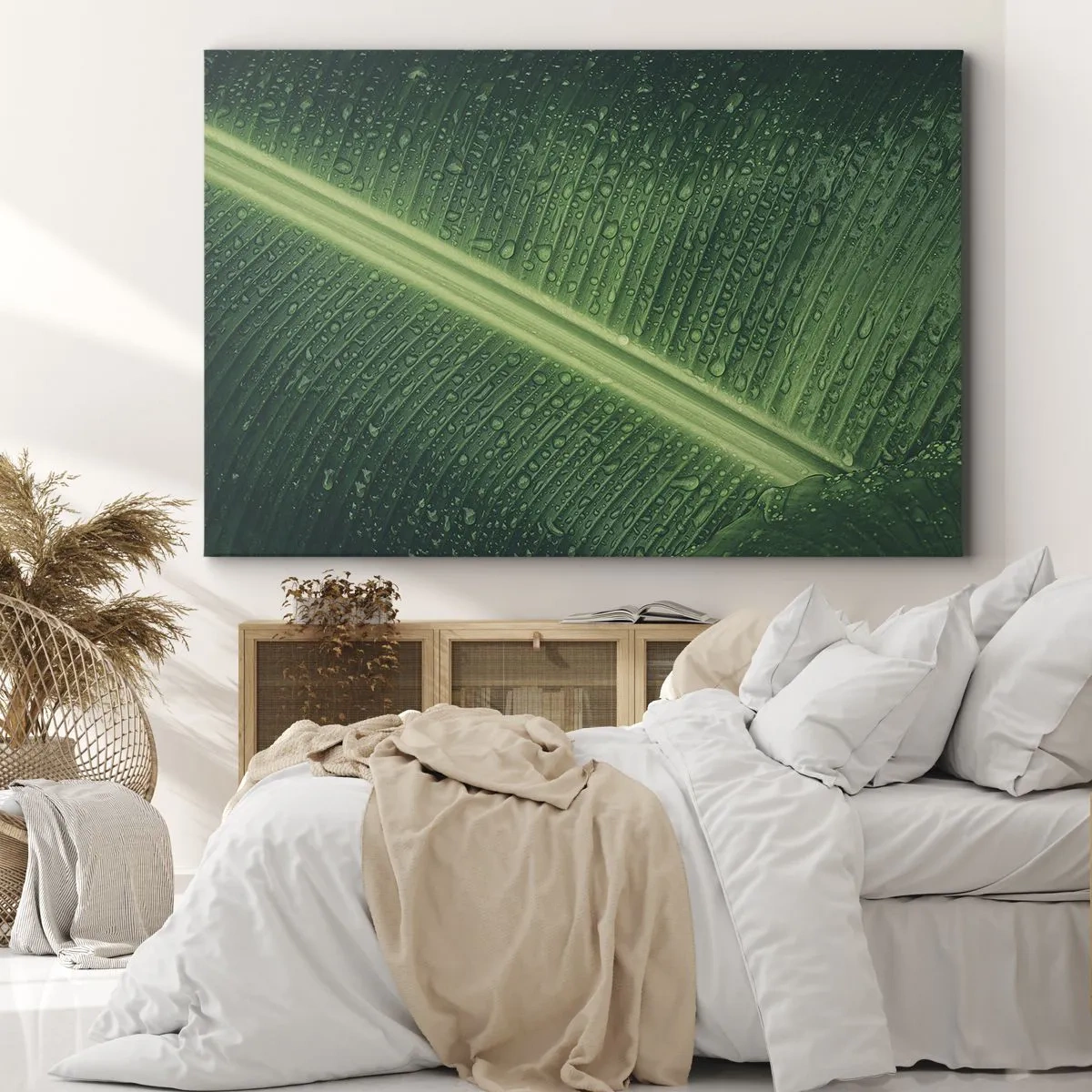 Schilderen op canvas - De structuur van groen - 120x80 cm