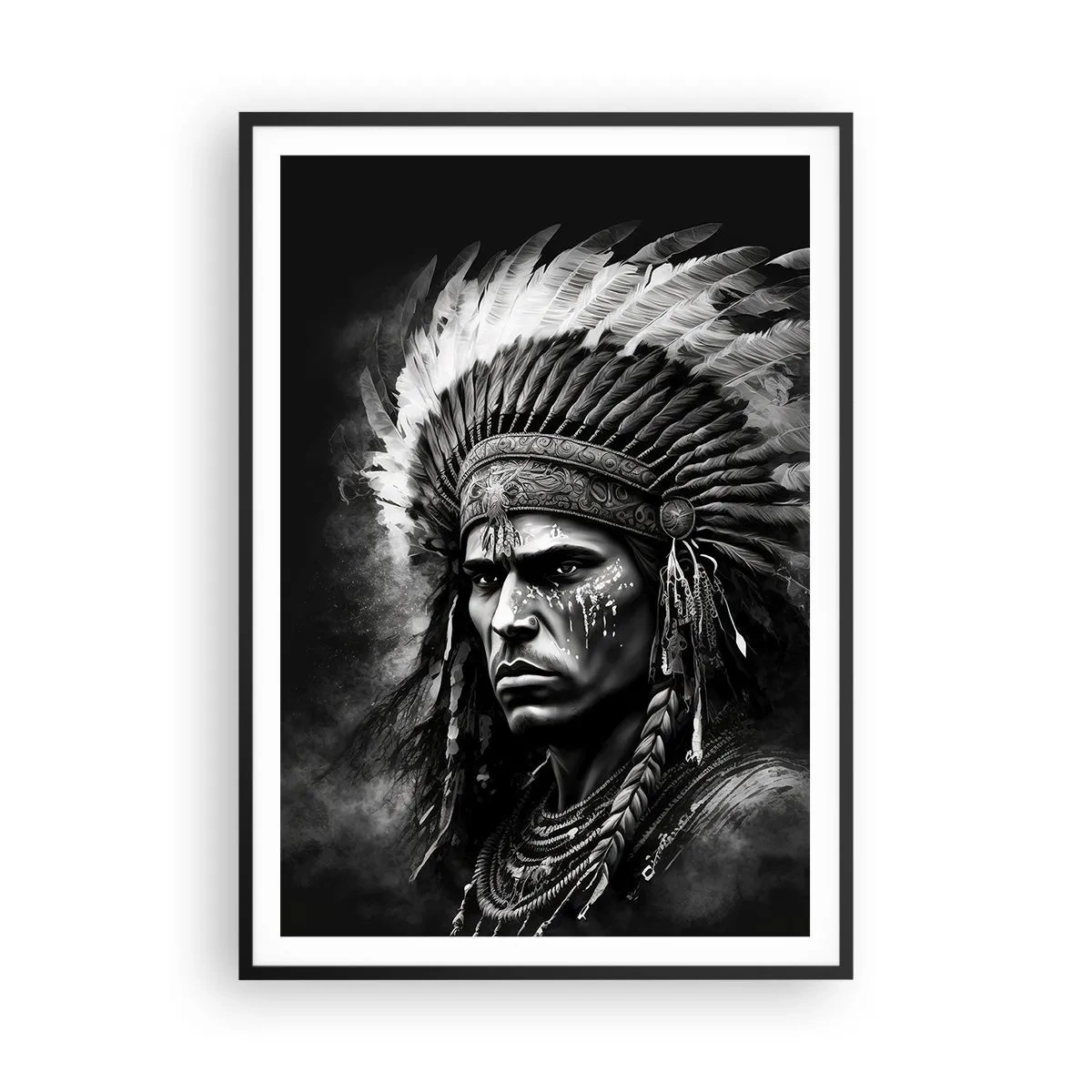 Poster in een zwarte lijst - Een leider en strijder - 70x100 cm