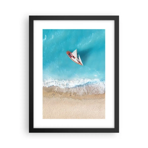 Poster in een zwarte lijst - Op de grens van blauw en goud - 30x40 cm