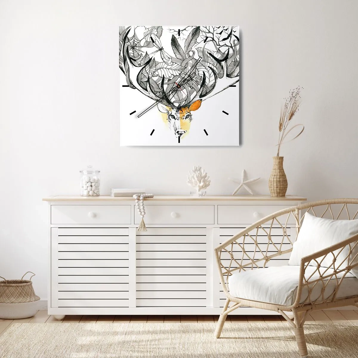 Wandklok - Klok - Hoorns van overvloed - 40x40 cm