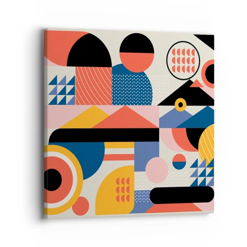 Schilderen op canvas - Compositie: speel rond - 40x40 cm