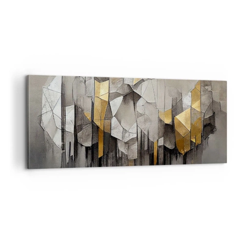 Schilderen op canvas - Compositie van ijs en licht - 100x40 cm