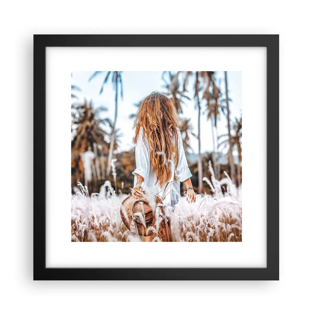 Poster in een zwarte lijst - Geboren uit graspluis - 30x30 cm