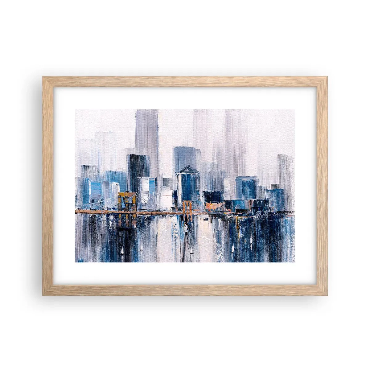 Een poster in een licht eiken lijst - New Yorkse impressie - 40x30 cm