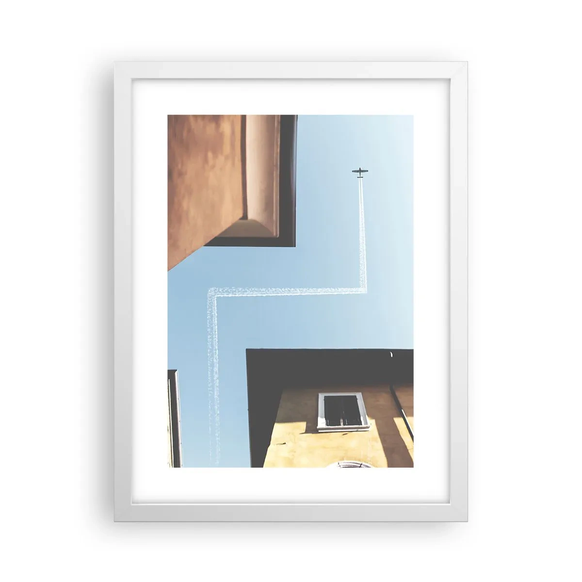 Poster in een witte lijst - Boven het doolhof van de stad - 30x40 cm