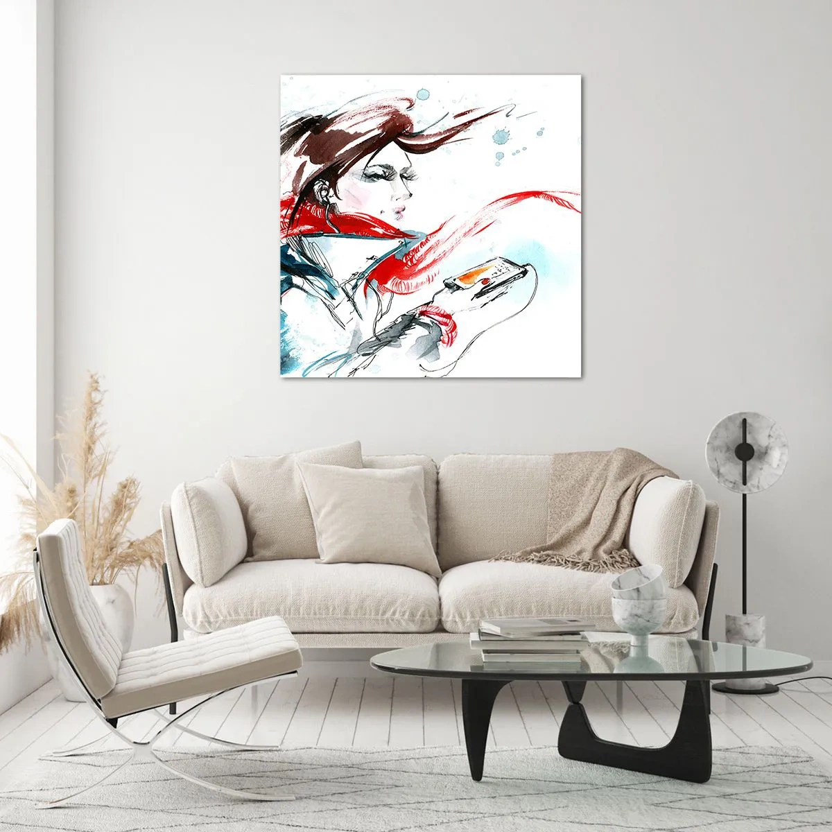 Schilderen op glas - Er speelt iets in mij - 30x30 cm