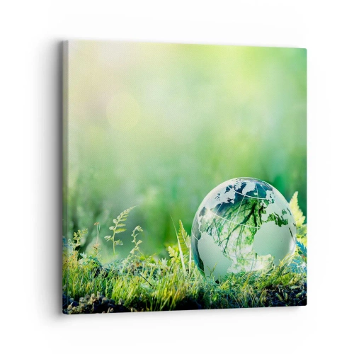 Schilderen op canvas - De groene planeet - 30x30 cm