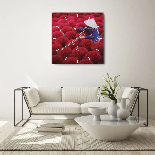 Wandklok - Klok - In het rijstveld - 40x40 cm