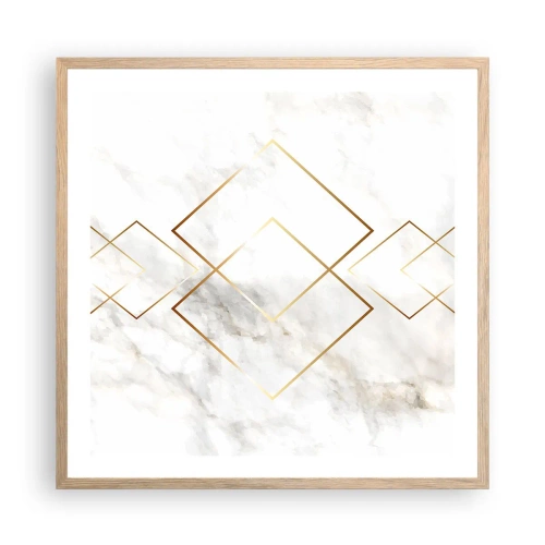 Een poster in een licht eiken lijst - Een uitzicht tot in het oneindige - 60x60 cm