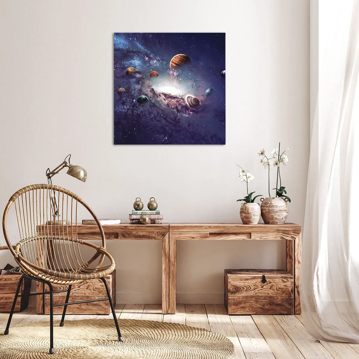 Schilderen op canvas - Zonne-dans systeem - 30x30 cm