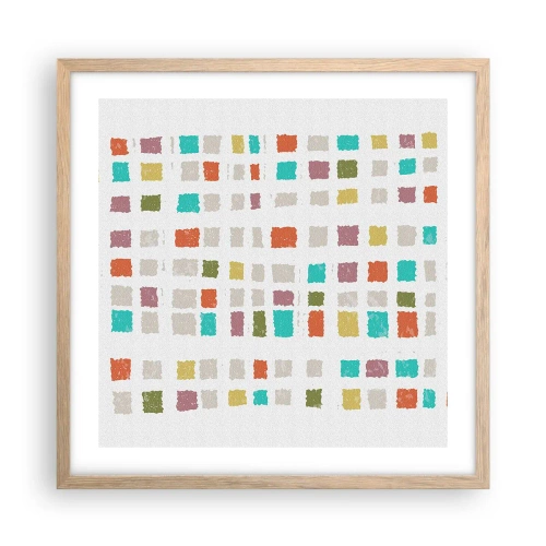 Een poster in een licht eiken lijst - Onbekend spel - 50x50 cm