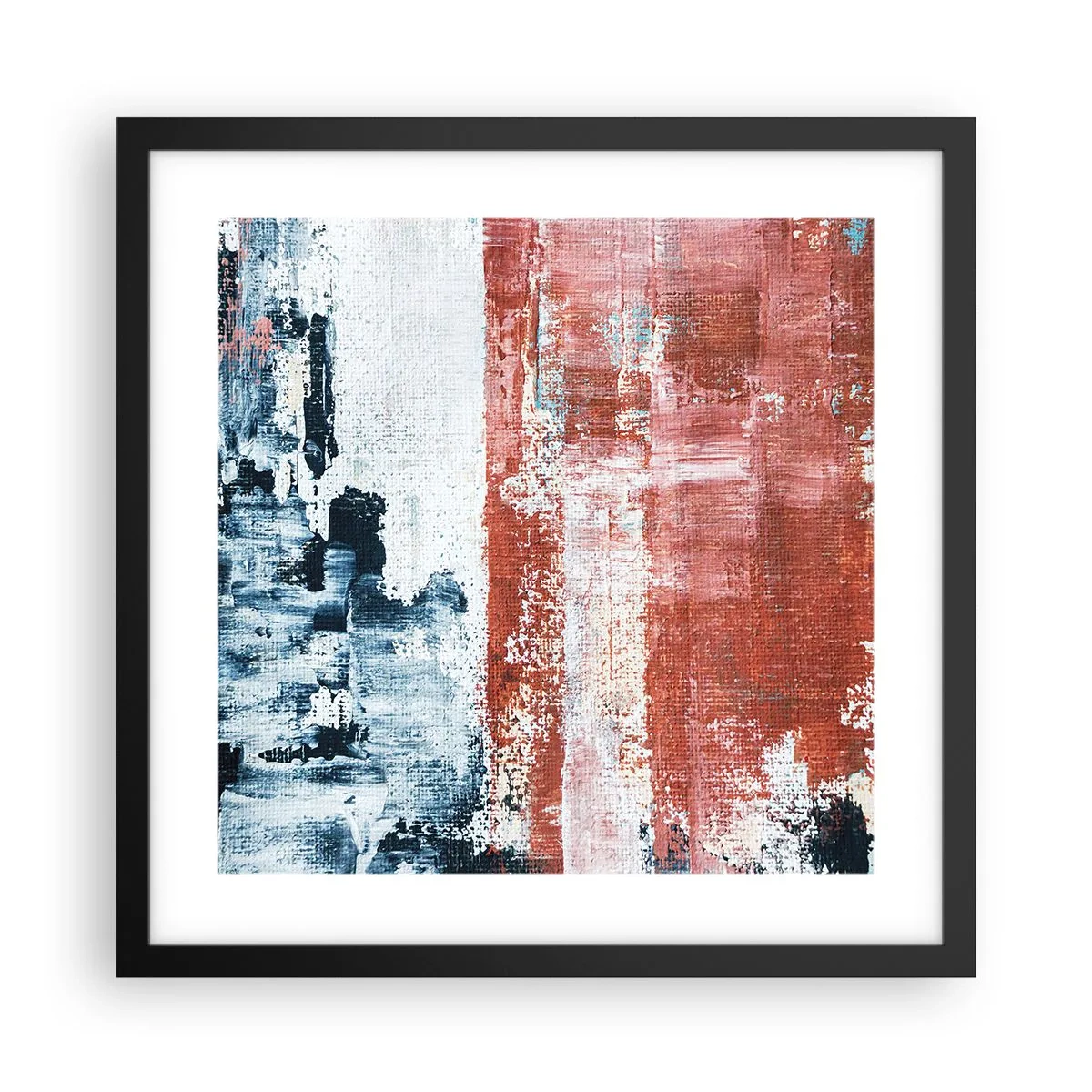 Poster in een zwarte lijst - Fifty Fifty abstract - 40x40 cm