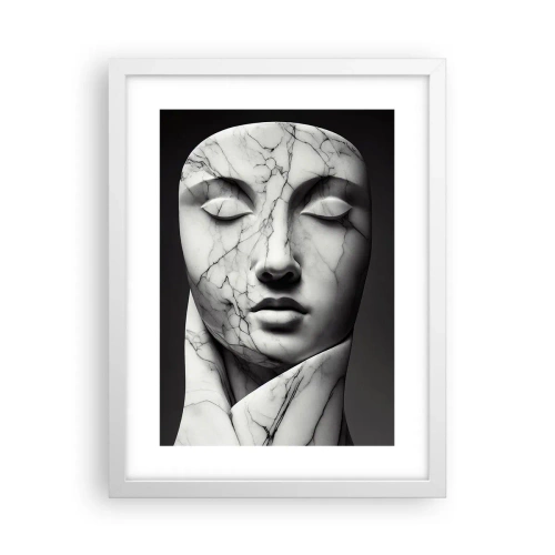 Poster in een witte lijst - Marmeren vormen - 30x40 cm