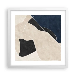 Poster in een witte lijst - Abstracte compositie – kleurcontrast - 40x40 cm