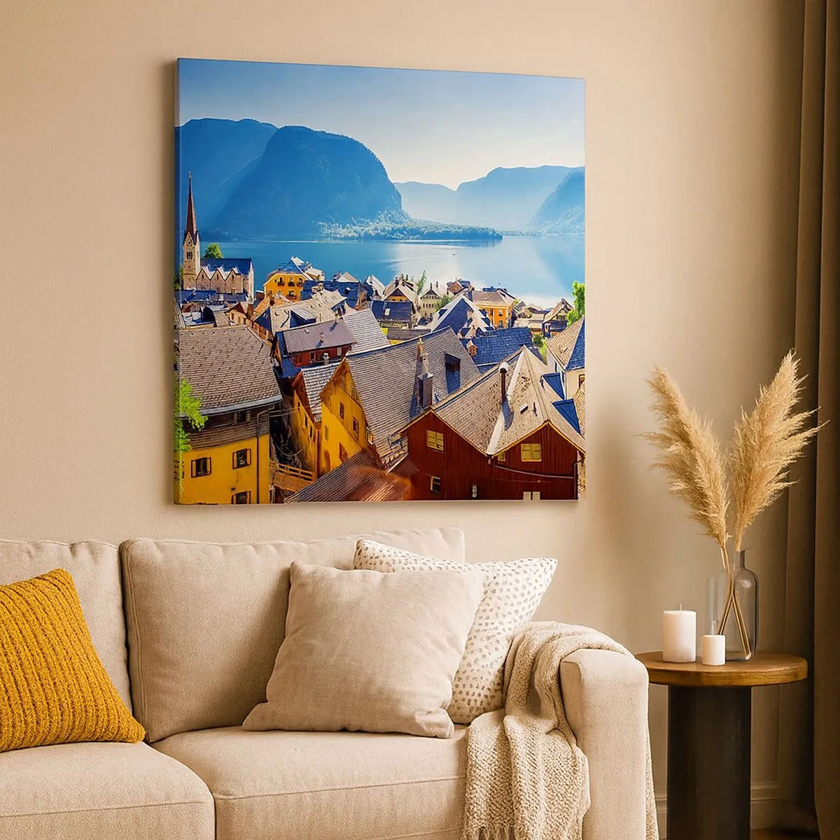 Schilderen op canvas - Het kan niet meer schilderachtiger zijn - 30x30 cm