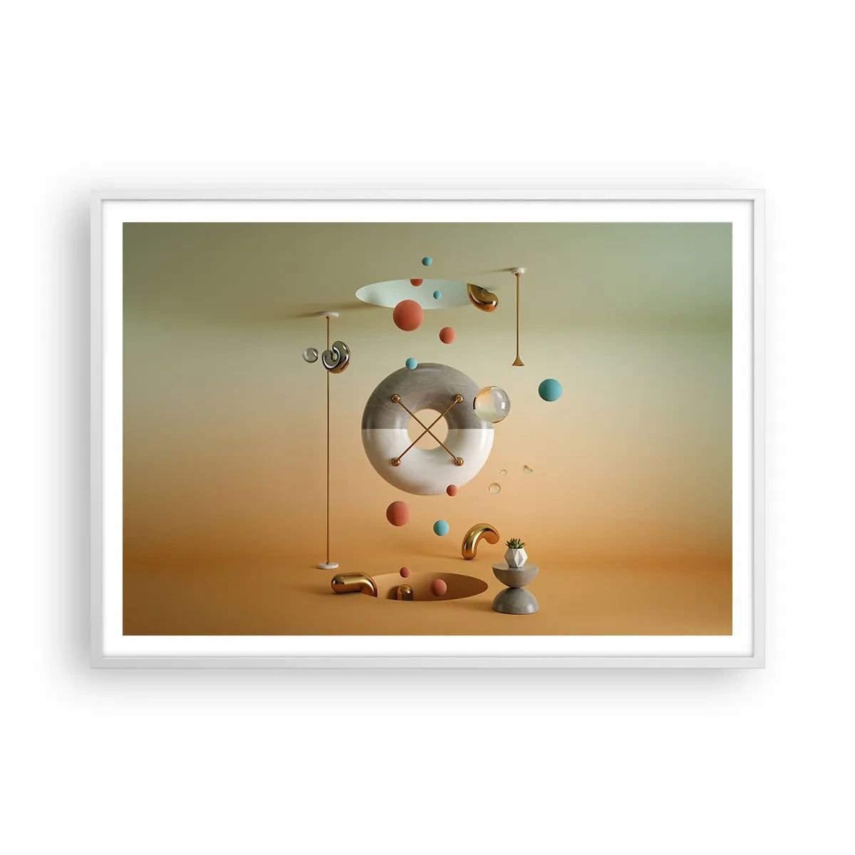 Poster in een witte lijst - Er kan van alles gebeuren - 100x70 cm