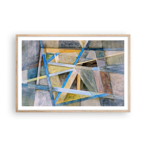 Een poster in een licht eiken lijst - Recht of diagonaal? - 91x61 cm