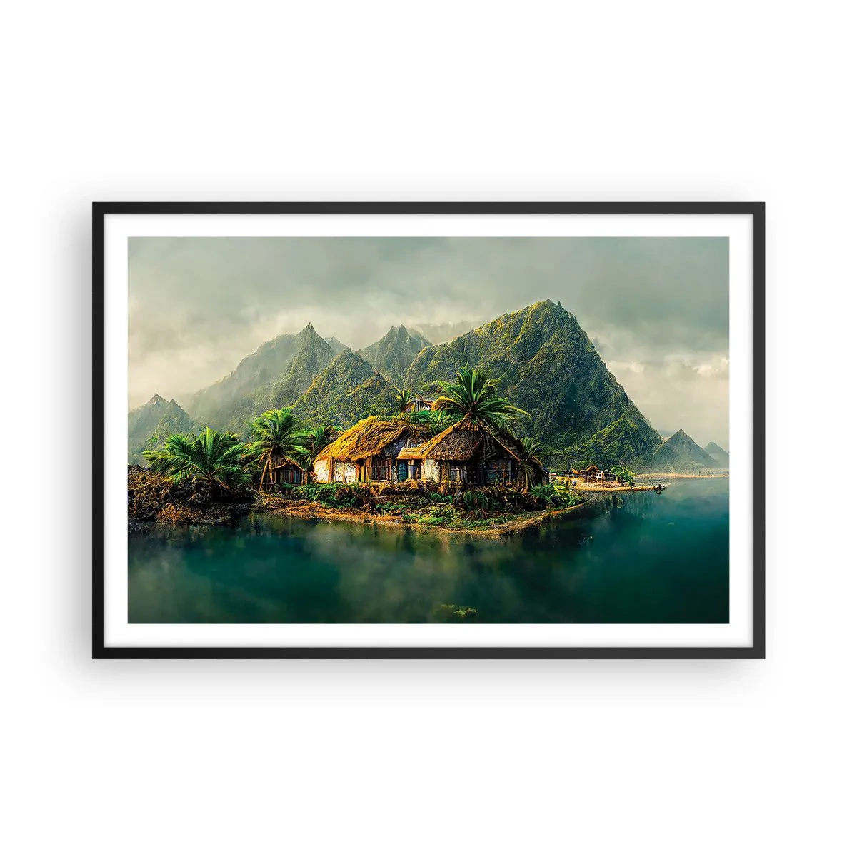 Poster in een zwarte lijst - Tropisch paradijs - 91x61 cm