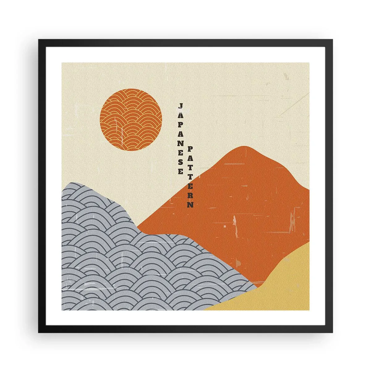 Poster in een zwarte lijst - In de Japanse spirit - 60x60 cm