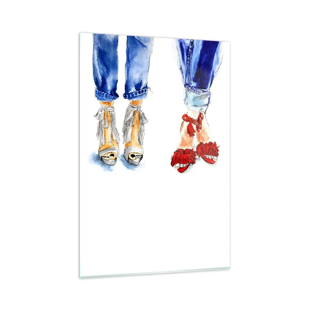 Schilderen op glas - Misschien gaan we wandelen? - 80x120 cm