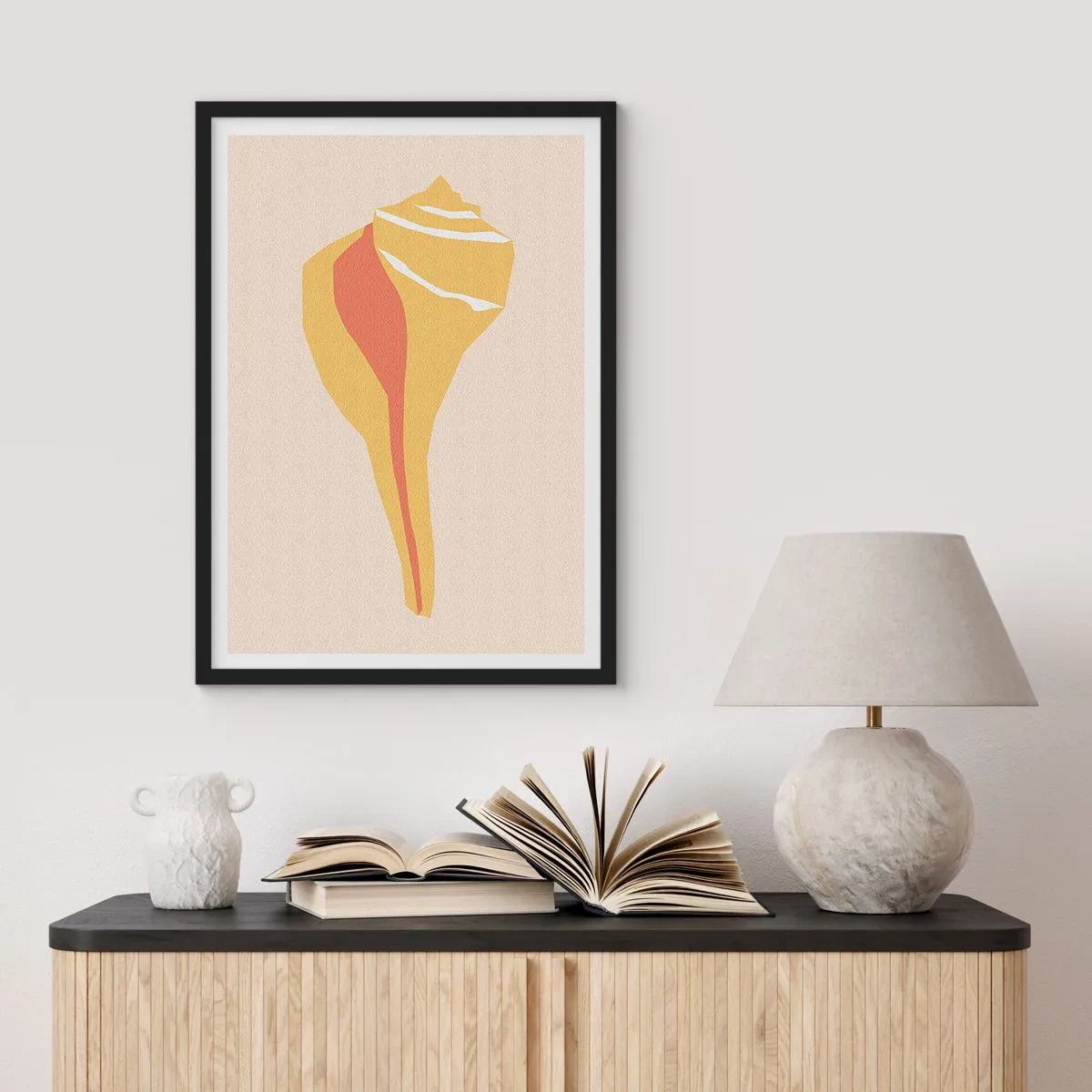 Poster in een zwarte lijst - Organische abstractie – groei - 61x91 cm