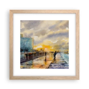 Een poster in een licht eiken lijst - Het leven aan de oever - 30x30 cm