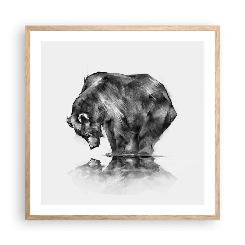 Een poster in een licht eiken lijst - Leuk om een geliefde persoon te zien - 60x60 cm