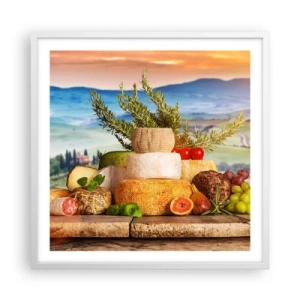 Poster in een witte lijst - De Italiaanse levensvreugde - 60x60 cm