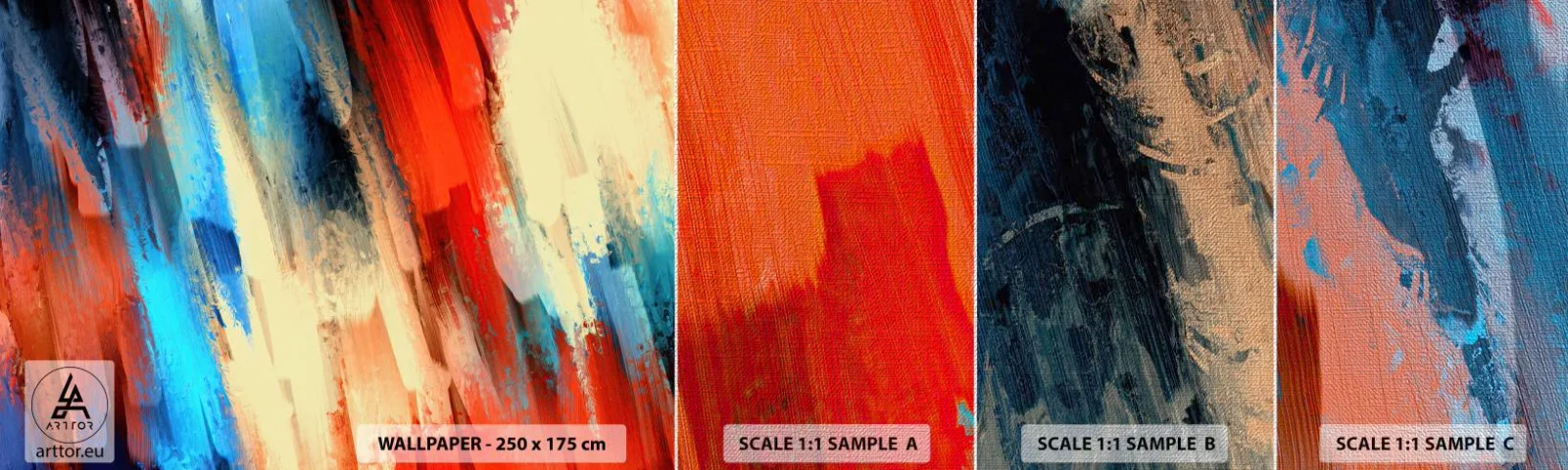 Fotobehang Monster Premium Canvas - Een cascade van kleuren - Abstractie, Deel, Modern patroon - 100x30 cm