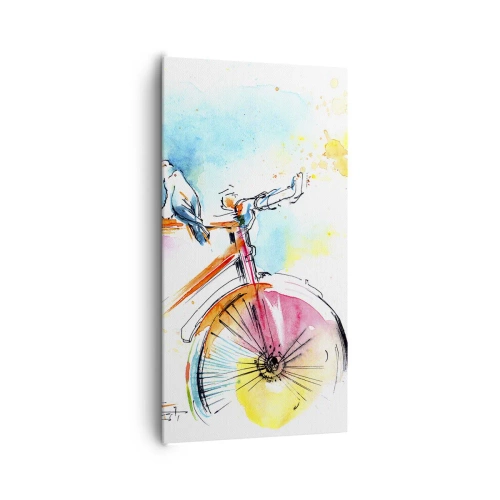 Schilderen op canvas - Fietsen voor twee - 65x120 cm