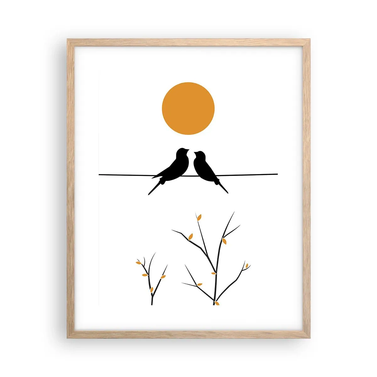 Een poster in een licht eiken lijst - Nachtegalen avond - 40x50 cm