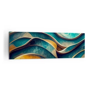 Schilderen op canvas - Meanders van blauw - 160x50 cm