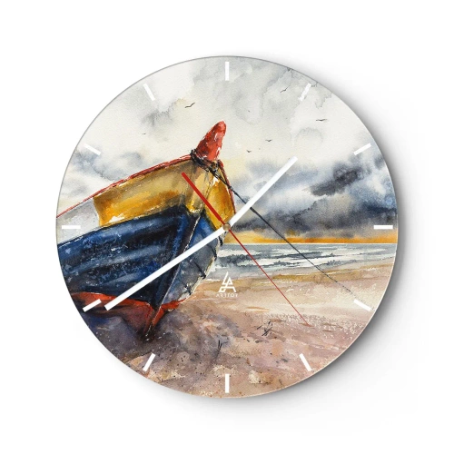 Wandklok - Klok - Rust aan de kust - 40x40 cm