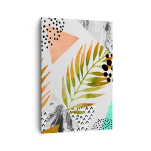 Schilderen op canvas - Decoratie met palmblad - 70x100 cm