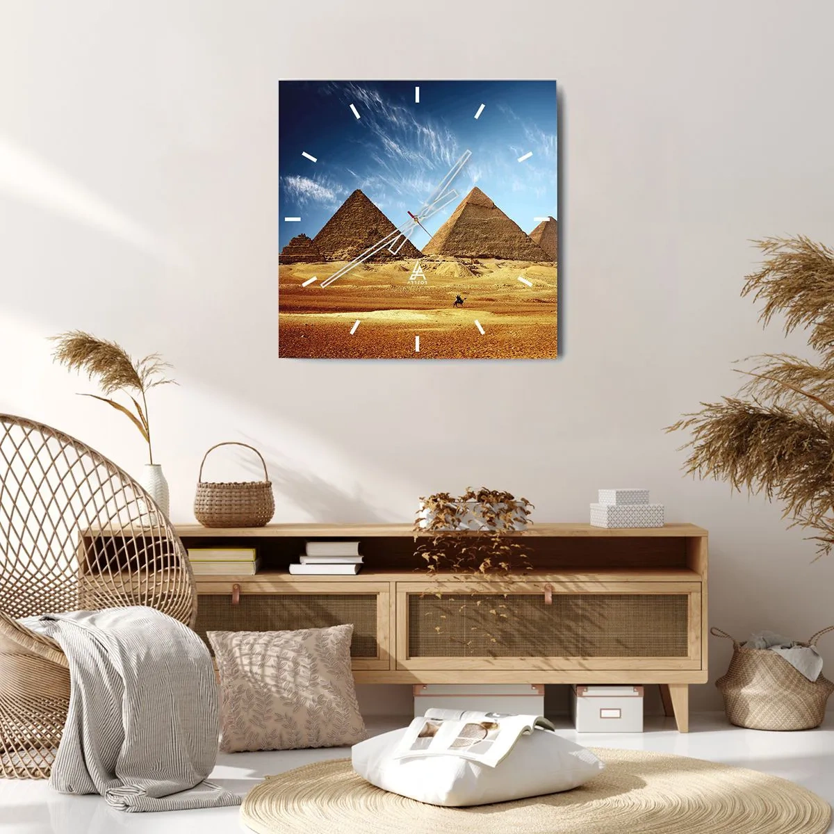 Wandklok - Klok - 40 eeuwen kijken naar je - 40x40 cm