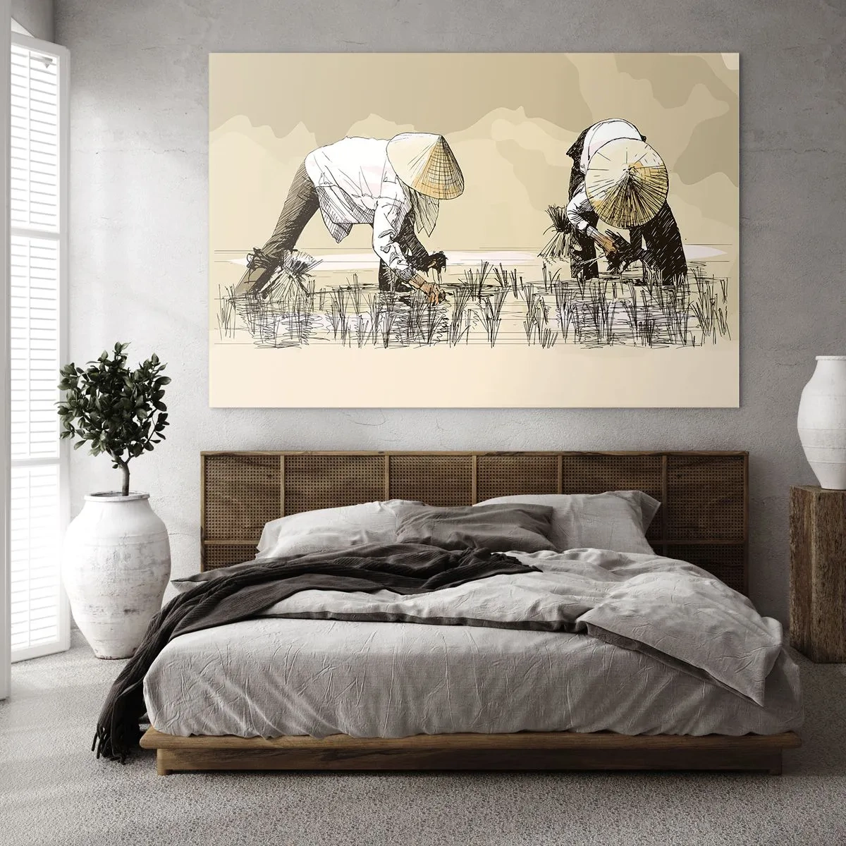 Schilderen op glas - Succesvolle oogst - 120x80 cm