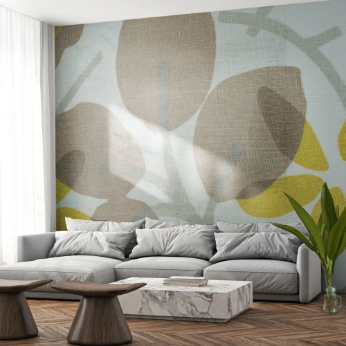 Fotobehang Premium Sand - Compositie in volle zon - Boho, Bloemen, Minimalisme - 100x70 cm
