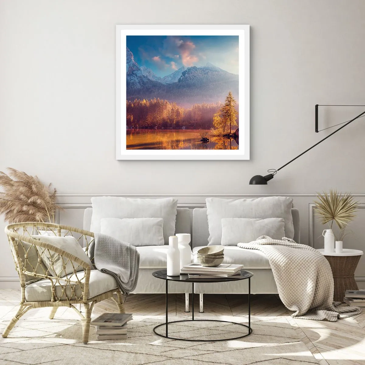 Poster in een witte lijst - In bergen en dalen - 50x50 cm