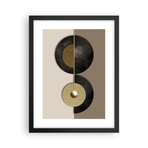 Poster in een zwarte lijst - Variaties rond de cirkel - 30x40 cm