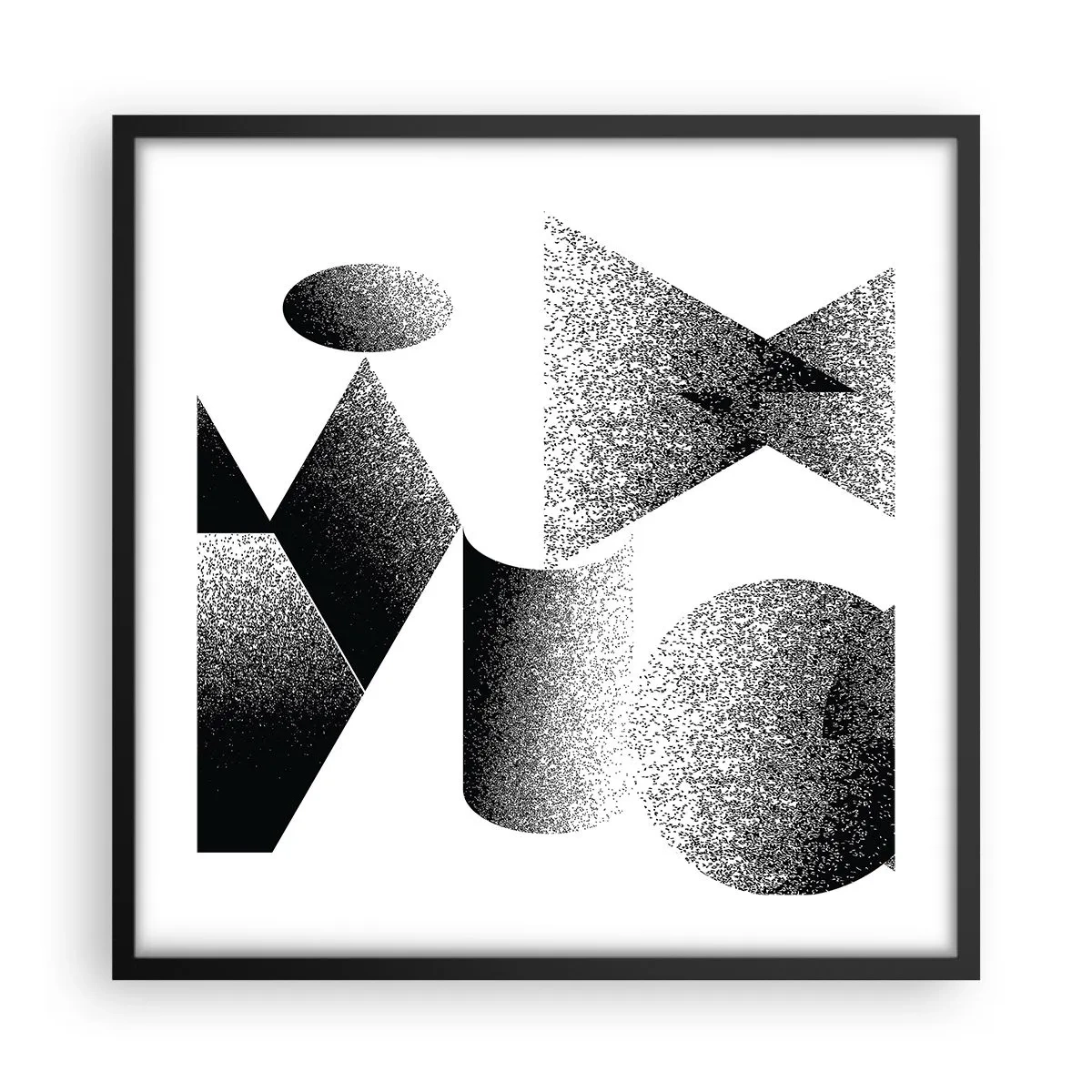 Poster in een zwarte lijst - Hoeken en ovalen - 50x50 cm