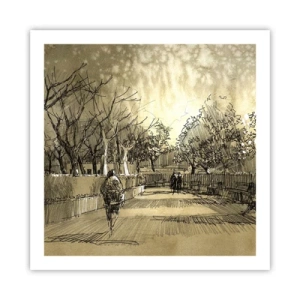 Poster - Een moment gestopt met een veer - 60x60 cm