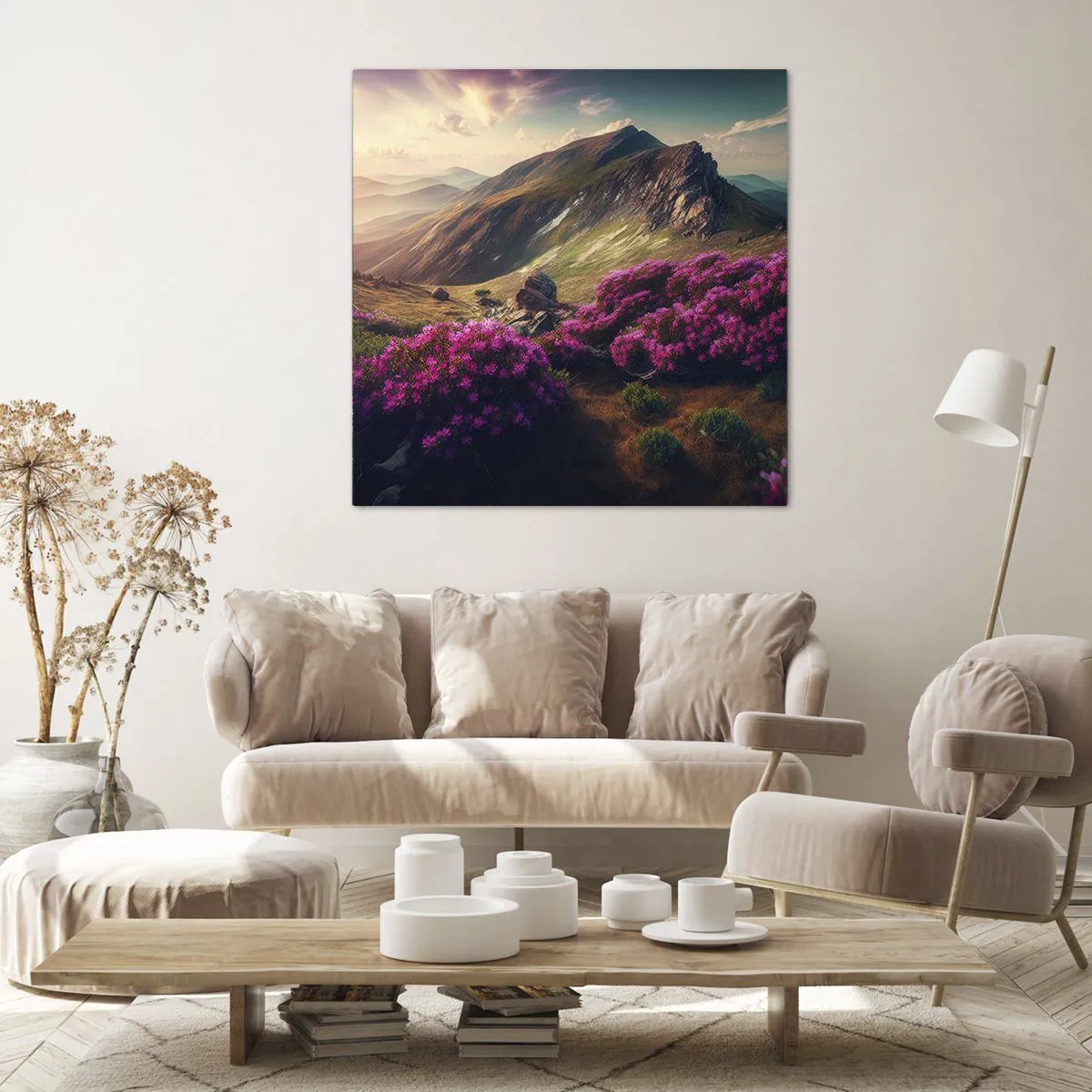 Schilderen op canvas - Zomer in de bergen - 50x50 cm