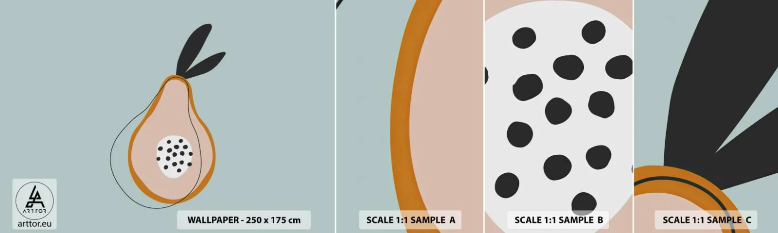 Fotobehang Monster Zelfklevend Deluxe Sticker - Doordringen in de aard van de dingen - Grafisch, Peer, Deel - 100x30 cm