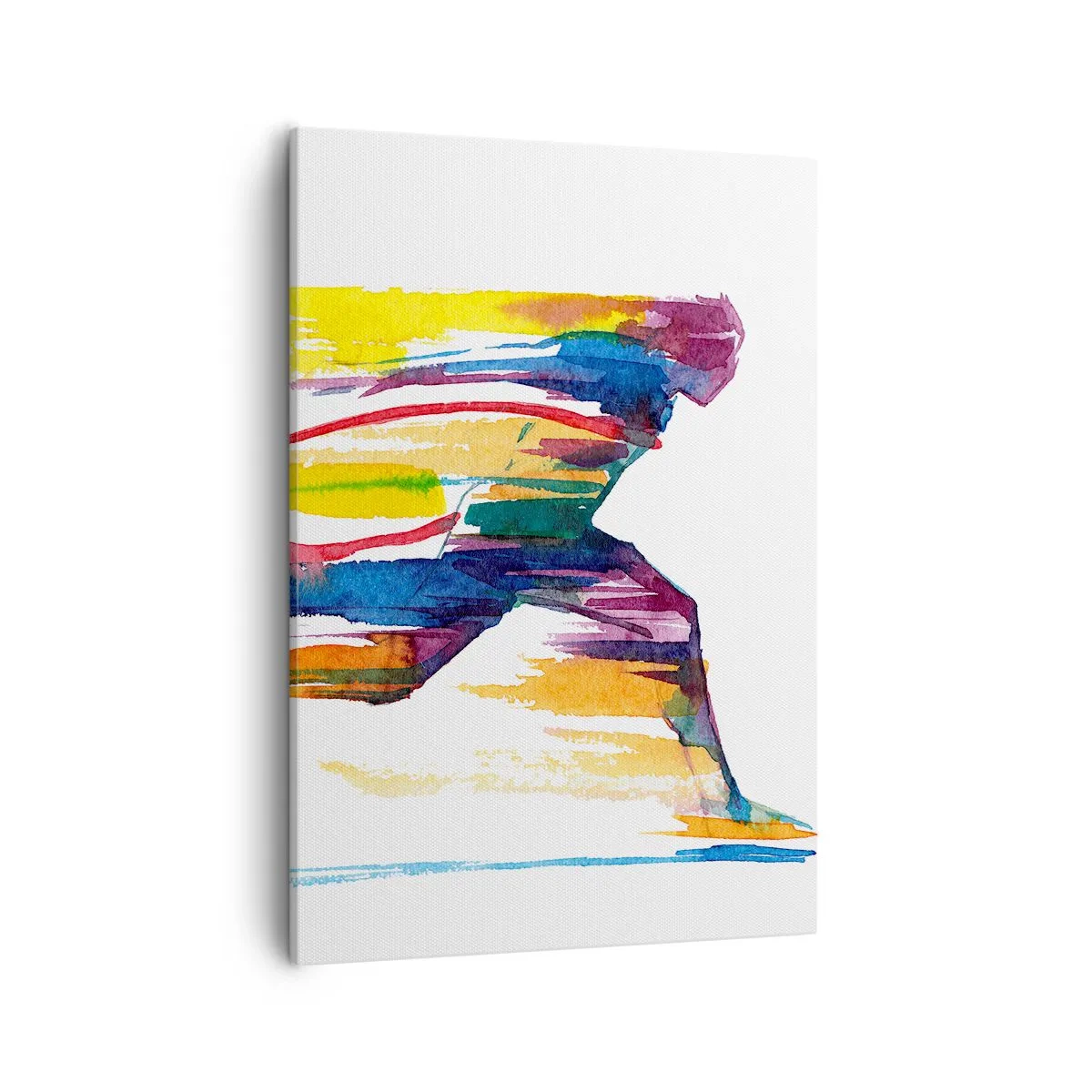 Schilderen op canvas - Rennend over de regenboog - 50x70 cm