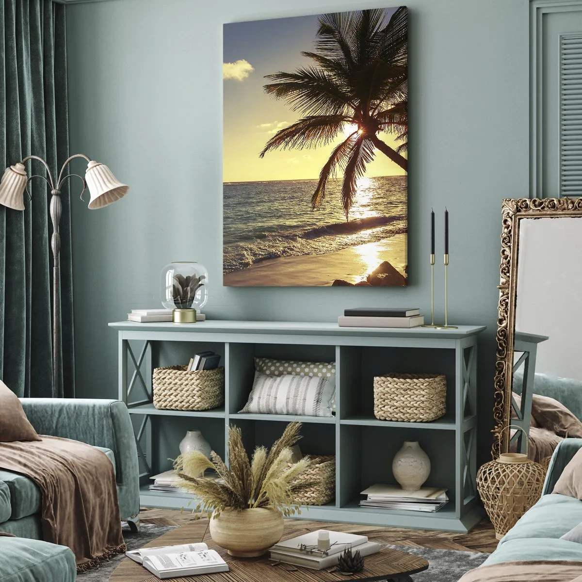 Schilderen op canvas - Zomer onder de palmbomen - 55x100 cm