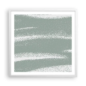 Poster in een witte lijst - Abstractie in een winterklimaat - 60x60 cm