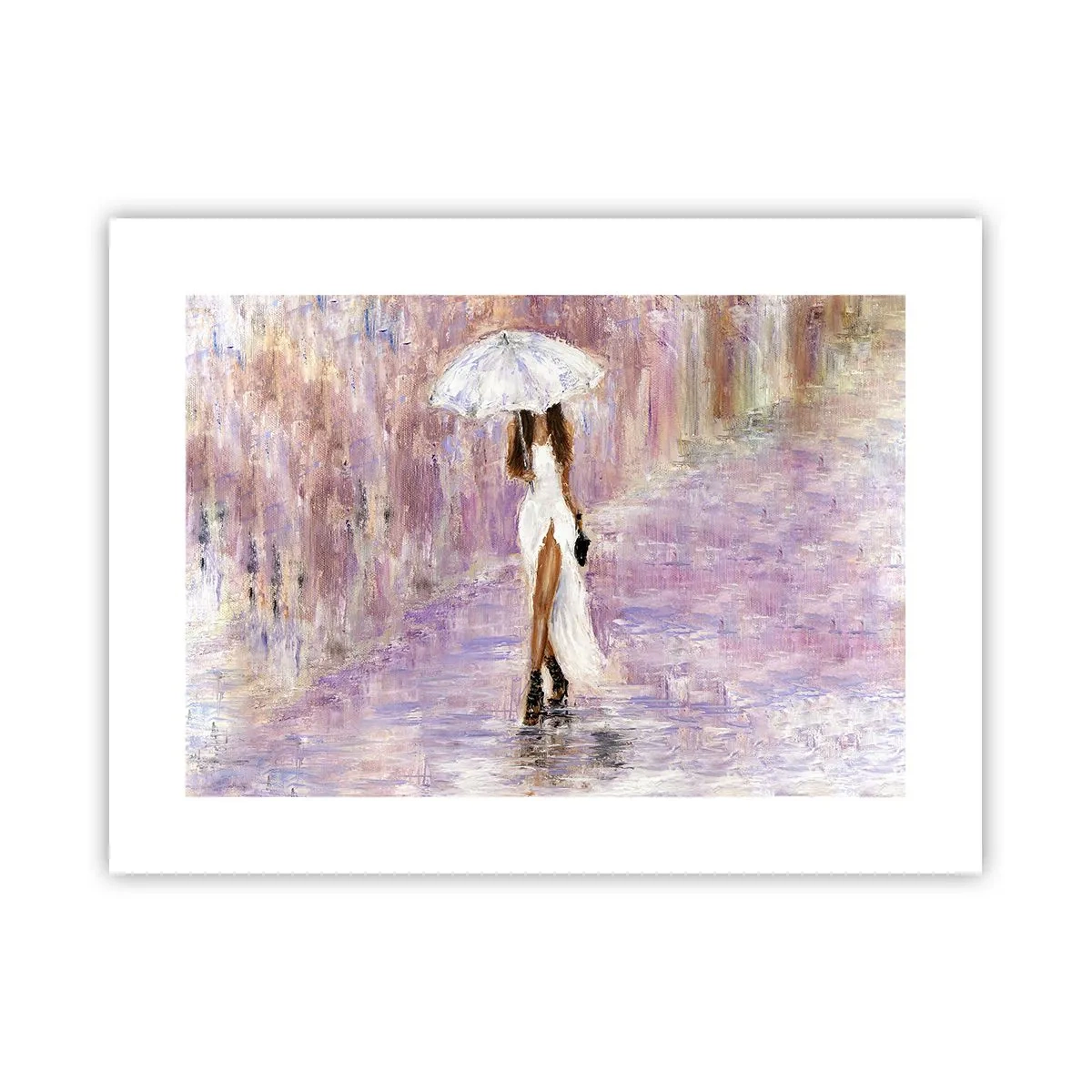 Poster - In de lila regen - 40x30 cm