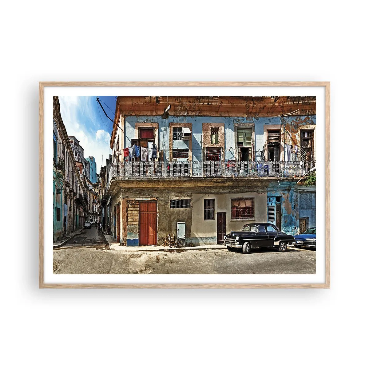 Een poster in een licht eiken lijst - Havana-vibes - 100x70 cm