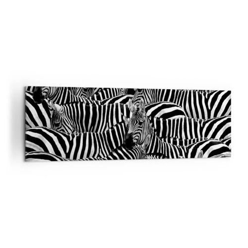 Schilderen op canvas - Groepsportret met strepen - 160x50 cm