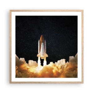 Een poster in een licht eiken lijst - Advertentie astra! - 60x60 cm